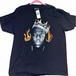 Notorious B.I.G. Crown Flame Graphic Tee XL NWT Hip Hop Rap Shirt